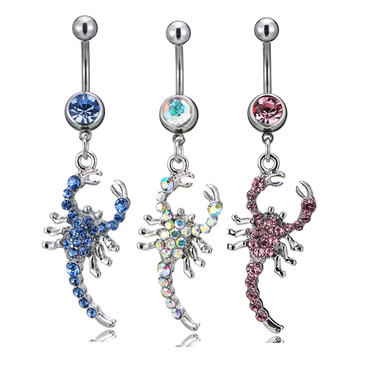 Fashion Piercing Jewelry Diamond Scorpion Alloy Navel Ring