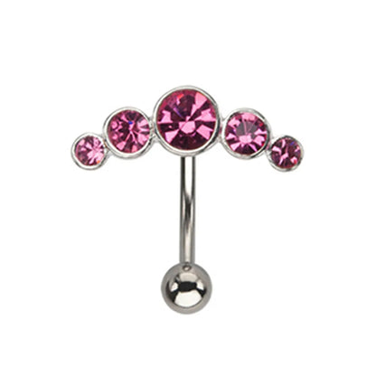 Fashion Piercing Jewelry Geometric Diamond Alloy Navel Ring