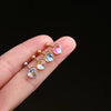 Fashion Piercing Jewelry Heart Moonstone Metal Ear Nail With Geometric Design And Electroplating