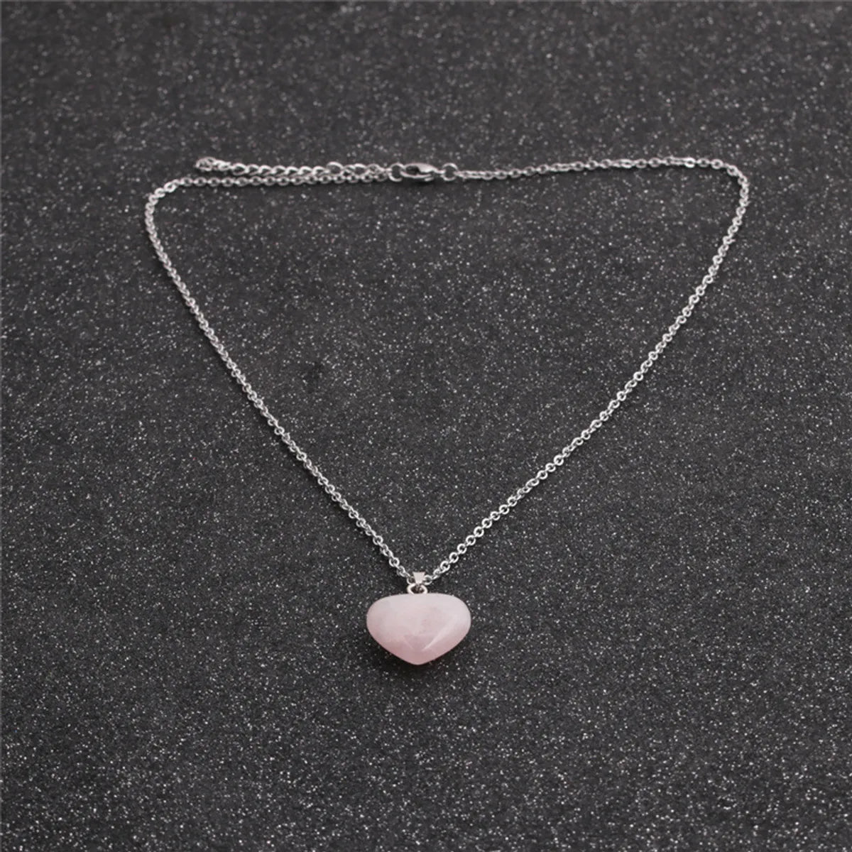 Fashion Pink Crystal Heart Pendant Necklace