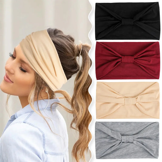 Women'S Fashion Plaid Bow Knot Cloth Braid Hair Band