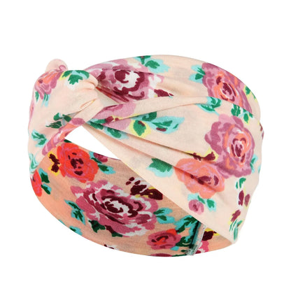 Fashion Plaid Flower Cloth Printing Hair Band 1 Piece