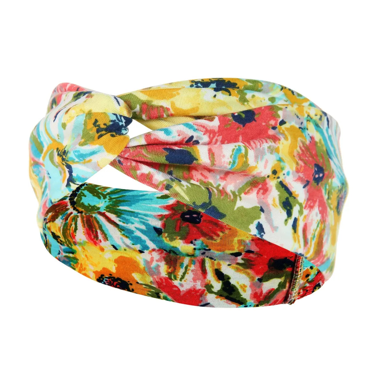 Fashion Plaid Flower Cloth Printing Hair Band 1 Piece