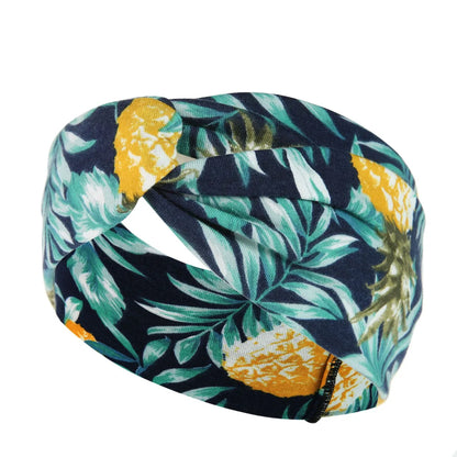 Fashion Plaid Flower Cloth Printing Hair Band 1 Piece