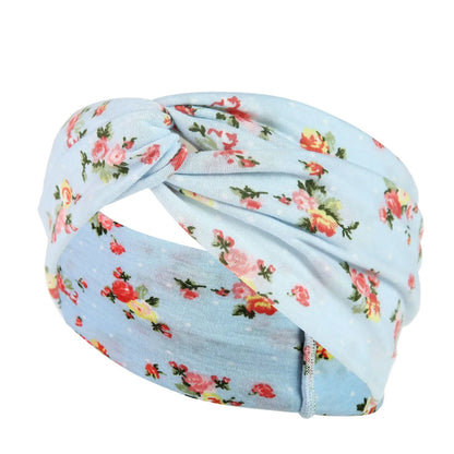 Fashion Plaid Flower Cloth Printing Hair Band 1 Piece