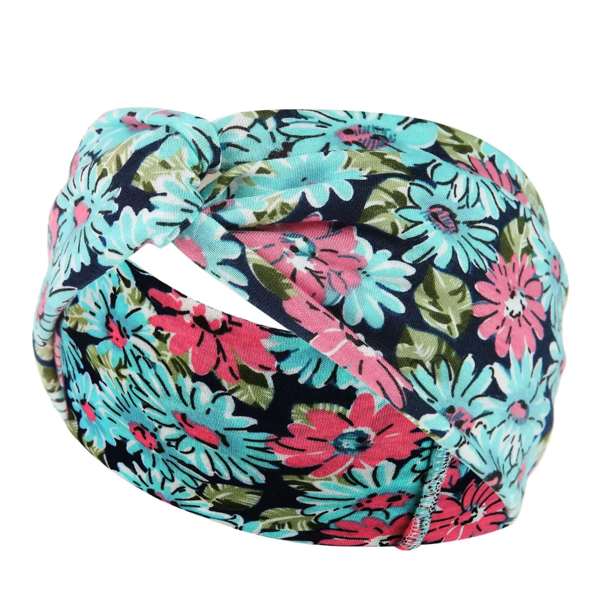 Fashion Plaid Flower Cloth Printing Hair Band 1 Piece