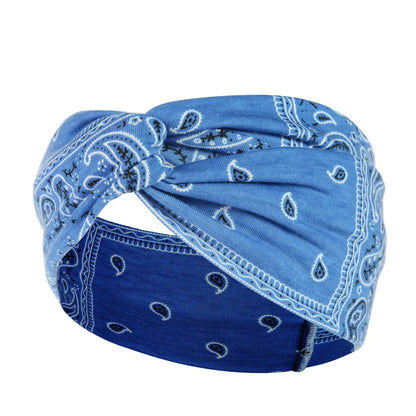 Fashion Plaid Flower Cloth Printing Hair Band 1 Piece