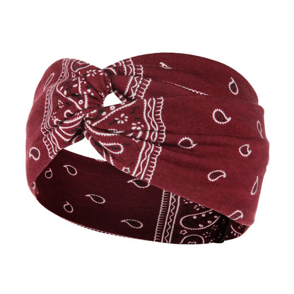 Fashion Plaid Flower Cloth Printing Hair Band 1 Piece