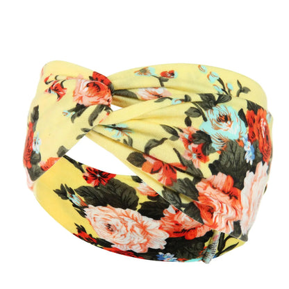 Fashion Plaid Flower Cloth Printing Hair Band 1 Piece