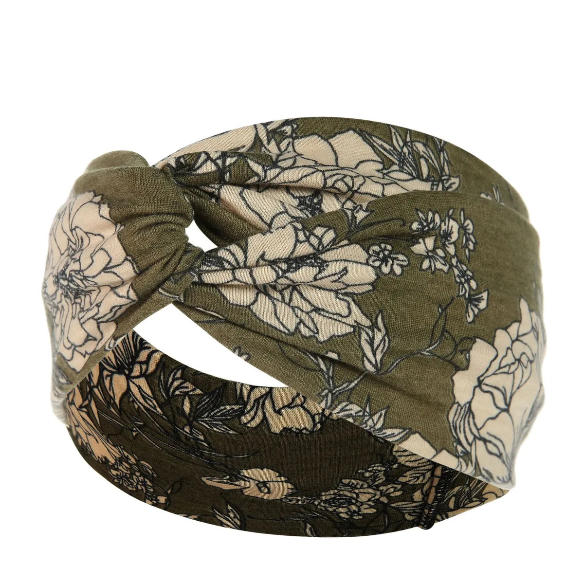 Fashion Plaid Flower Cloth Printing Hair Band 1 Piece