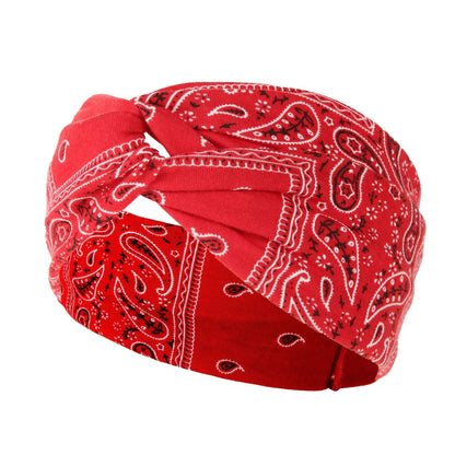 Fashion Plaid Flower Cloth Printing Hair Band 1 Piece