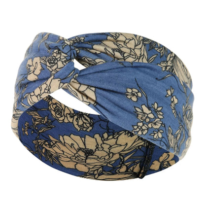 Fashion Plaid Flower Cloth Printing Hair Band 1 Piece