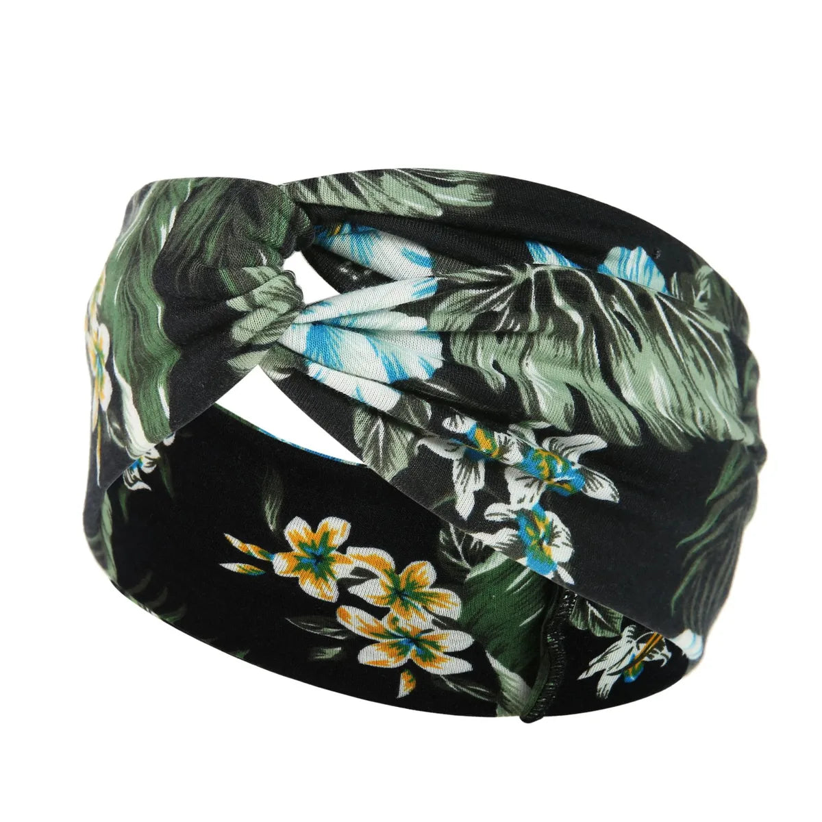 Fashion Plaid Flower Cloth Printing Hair Band 1 Piece