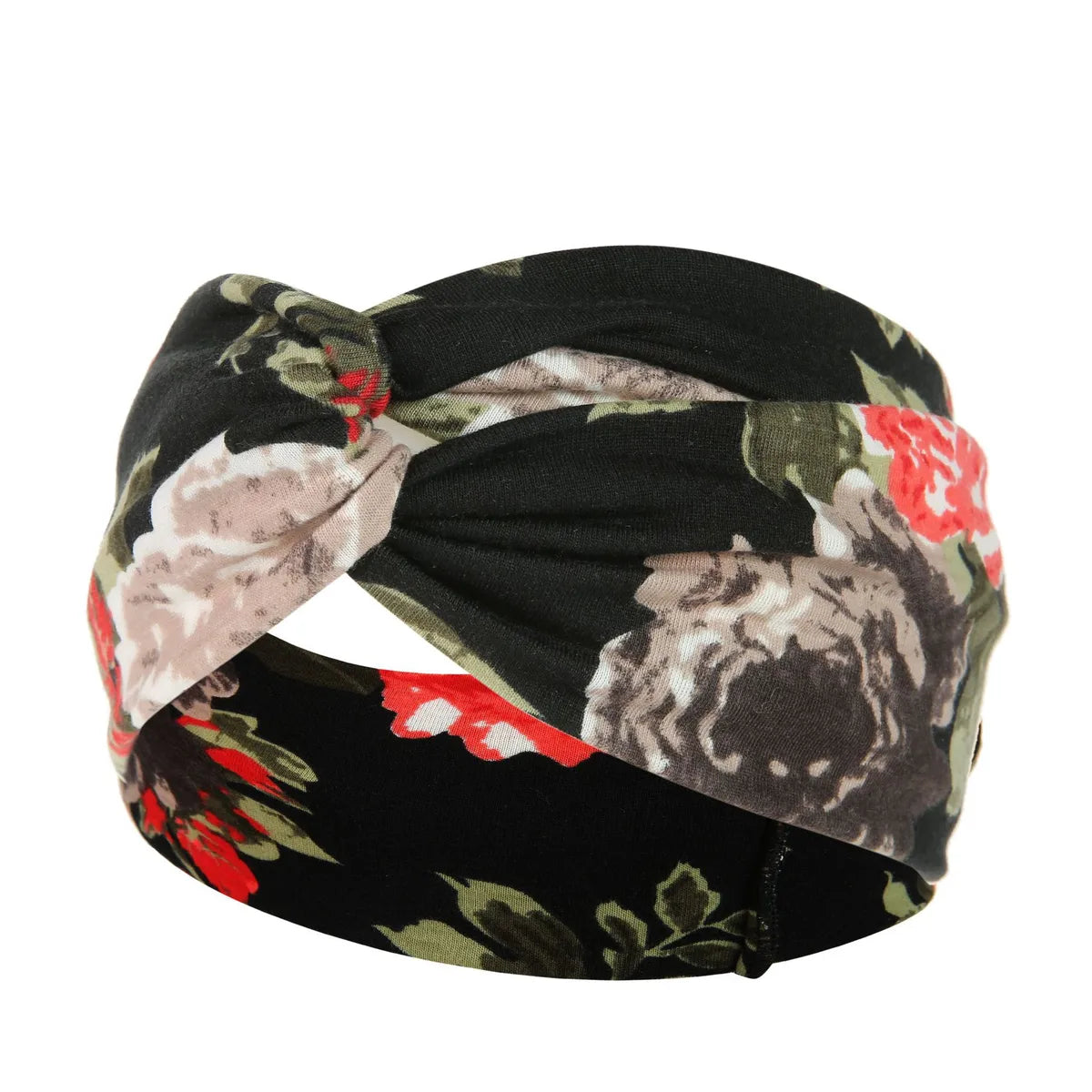 Fashion Plaid Flower Cloth Printing Hair Band 1 Piece