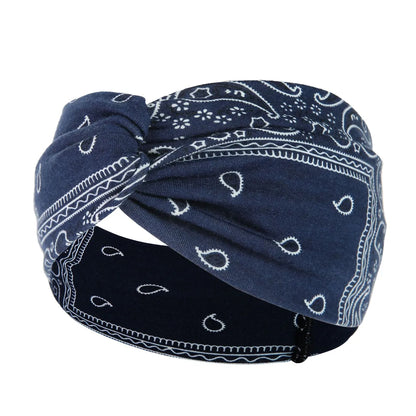 Fashion Plaid Flower Cloth Printing Hair Band 1 Piece