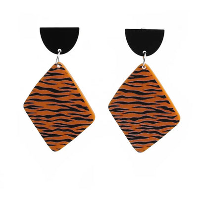 Fashion Plant Resin Geometric Acrylic Earrings