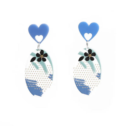 Fashion Plant Resin Geometric Acrylic Earrings