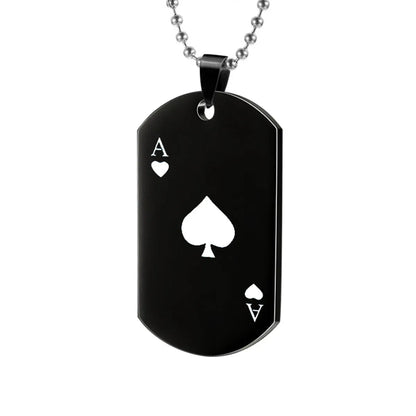 Fashion Poker Stainless Steel Plating Pendant Necklace 1 Piece