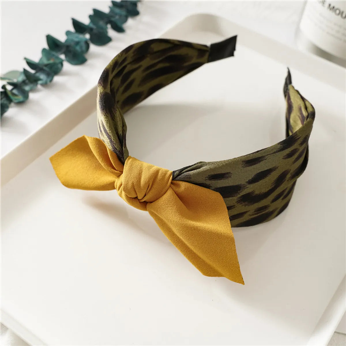 Fashion Polka Dots Bow Knot Cloth Printing Hair Band 1 Piece