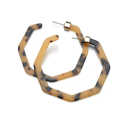 Fashion Polygon Tortoiseshell Earrings