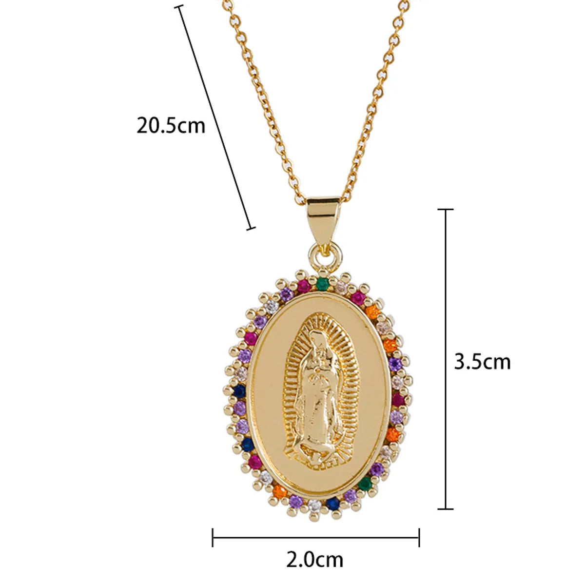 Fashion Portrait Copper Inlay Zircon Pendant Necklace 1 Piece