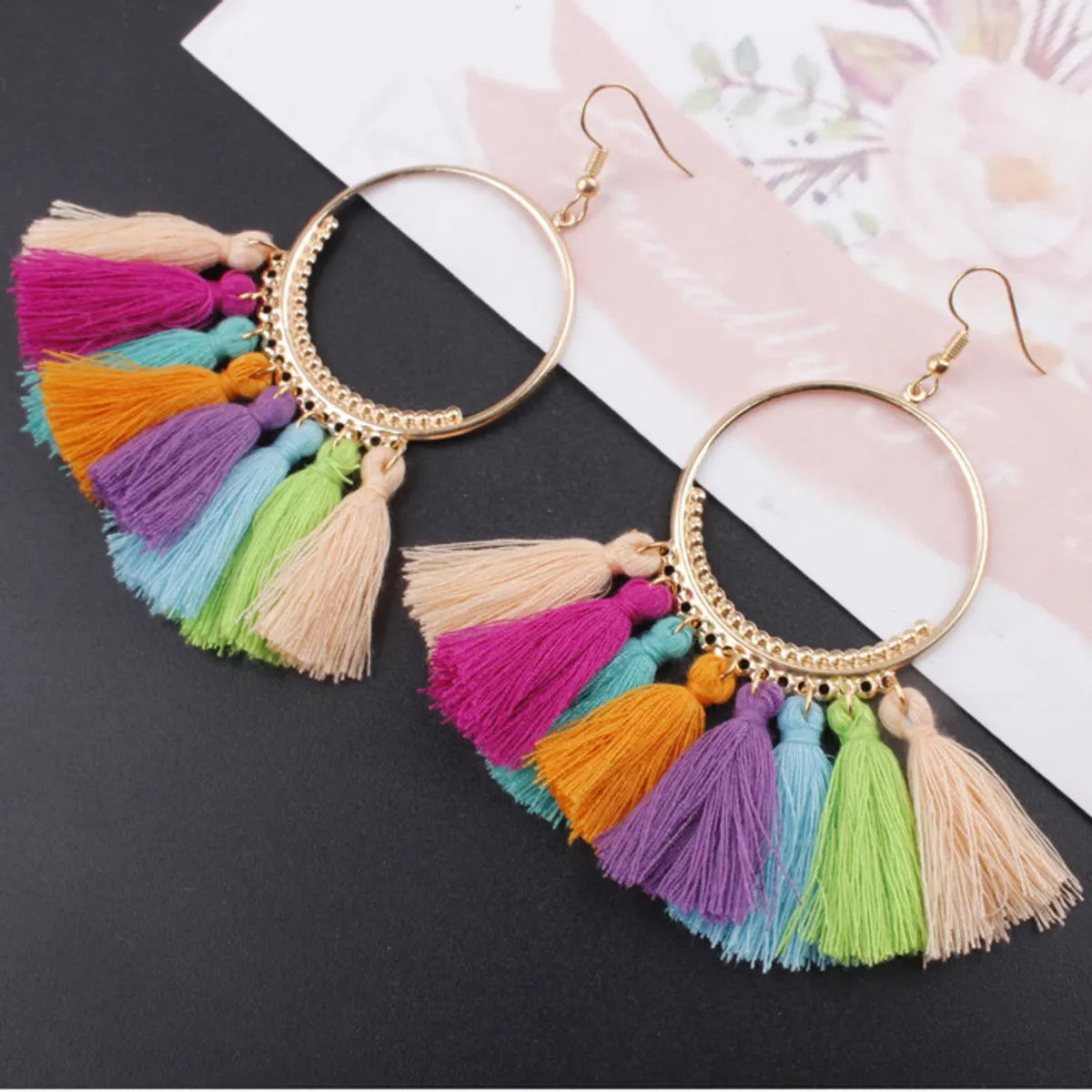 Wholesale Jewelry 1 Pair Fashion Printing Alloy Drop Earrings