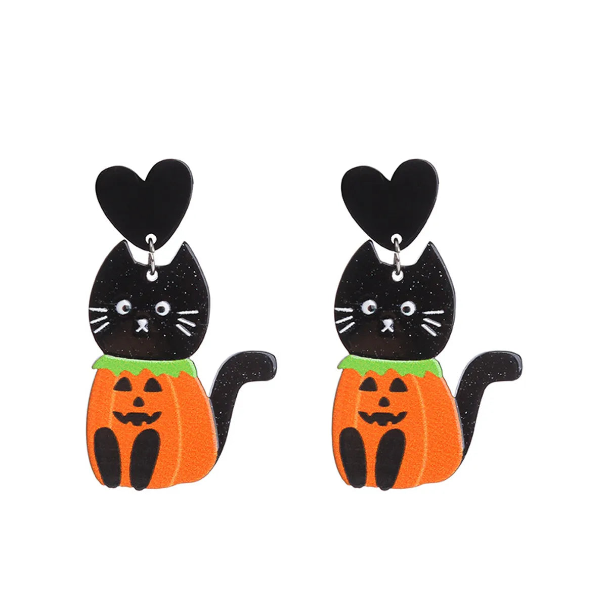 Fashion Pumpkin Letter Ghost Patchwork Arylic Earrings