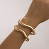 Fashion Punk Style Metal Asymmetrical Geometric Open Bracelet For Women