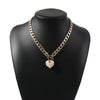 Fashion Punk Style New Pearl Heart-Shape Necklace For Women Bold Water Wave Clavicle Chain Simple Necklaces Gooddiy