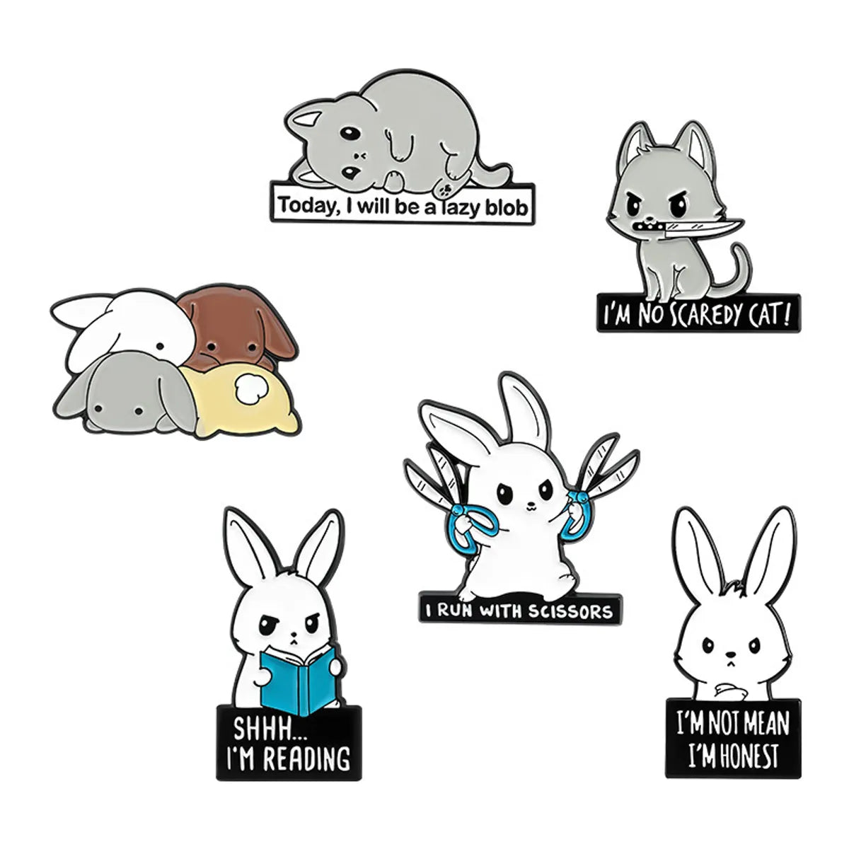 Fashion Rabbit Alloy Stoving Varnish Unisex Brooches