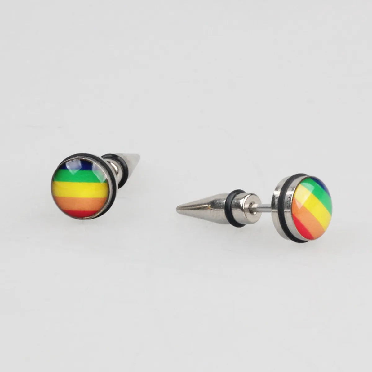 Fashion Rainbow Alloy Plating Unisex Ear Studs 1 Pair