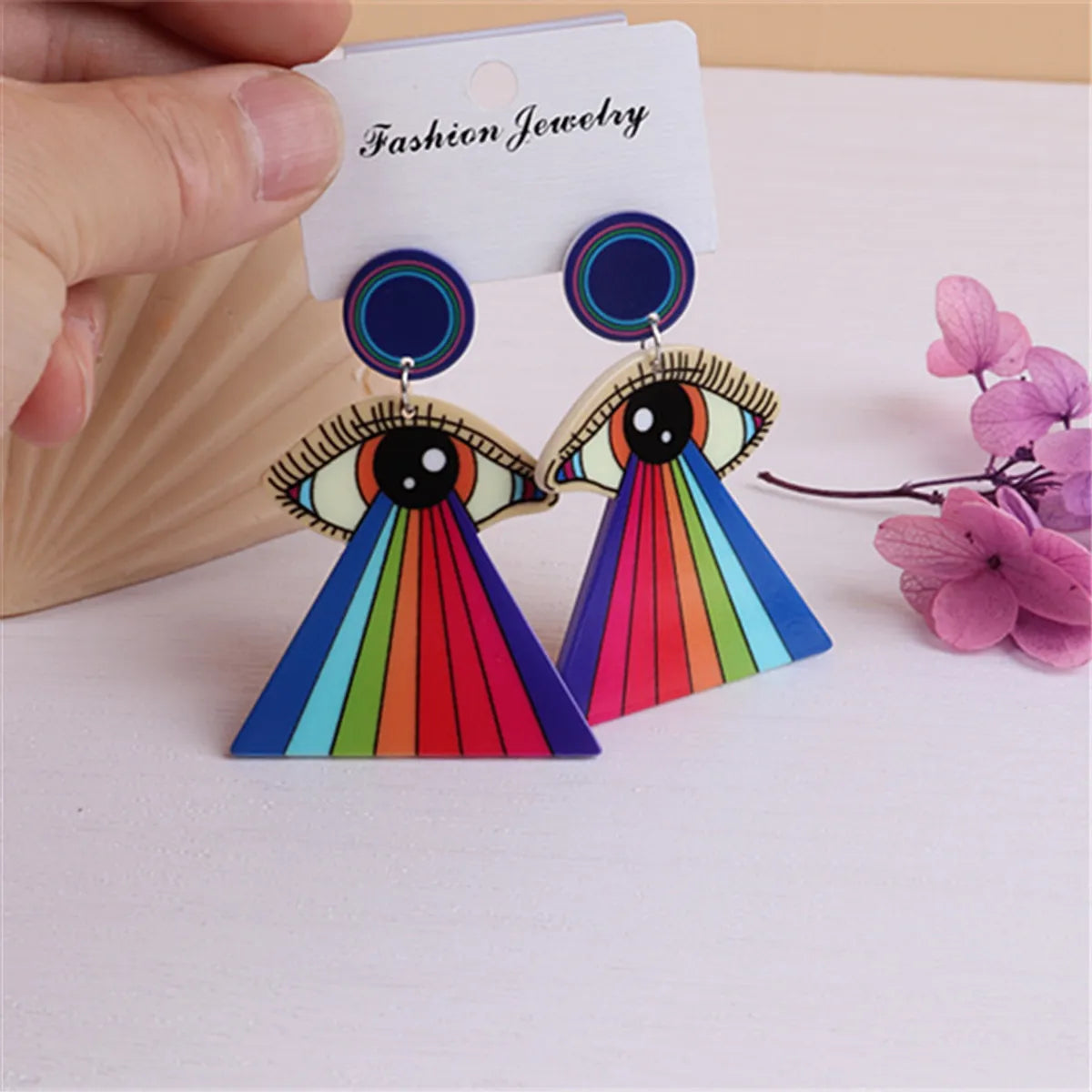 Fashion Rainbow Arylic Women'S Drop Earrings 1 Pair