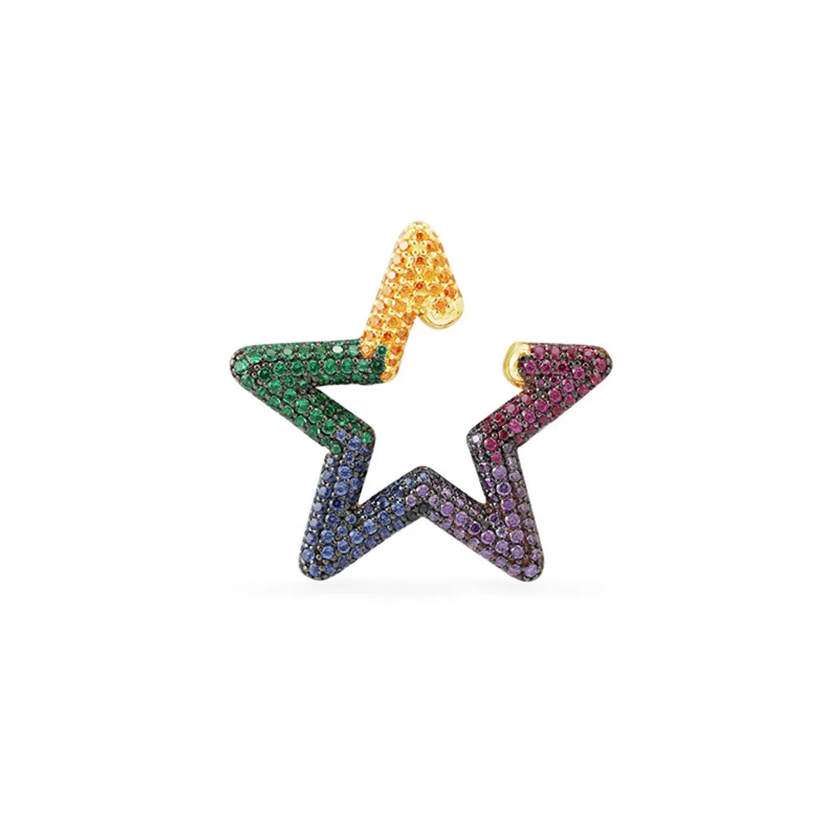 Fashion Rainbow Color Rhinestone Star Stud Earrings