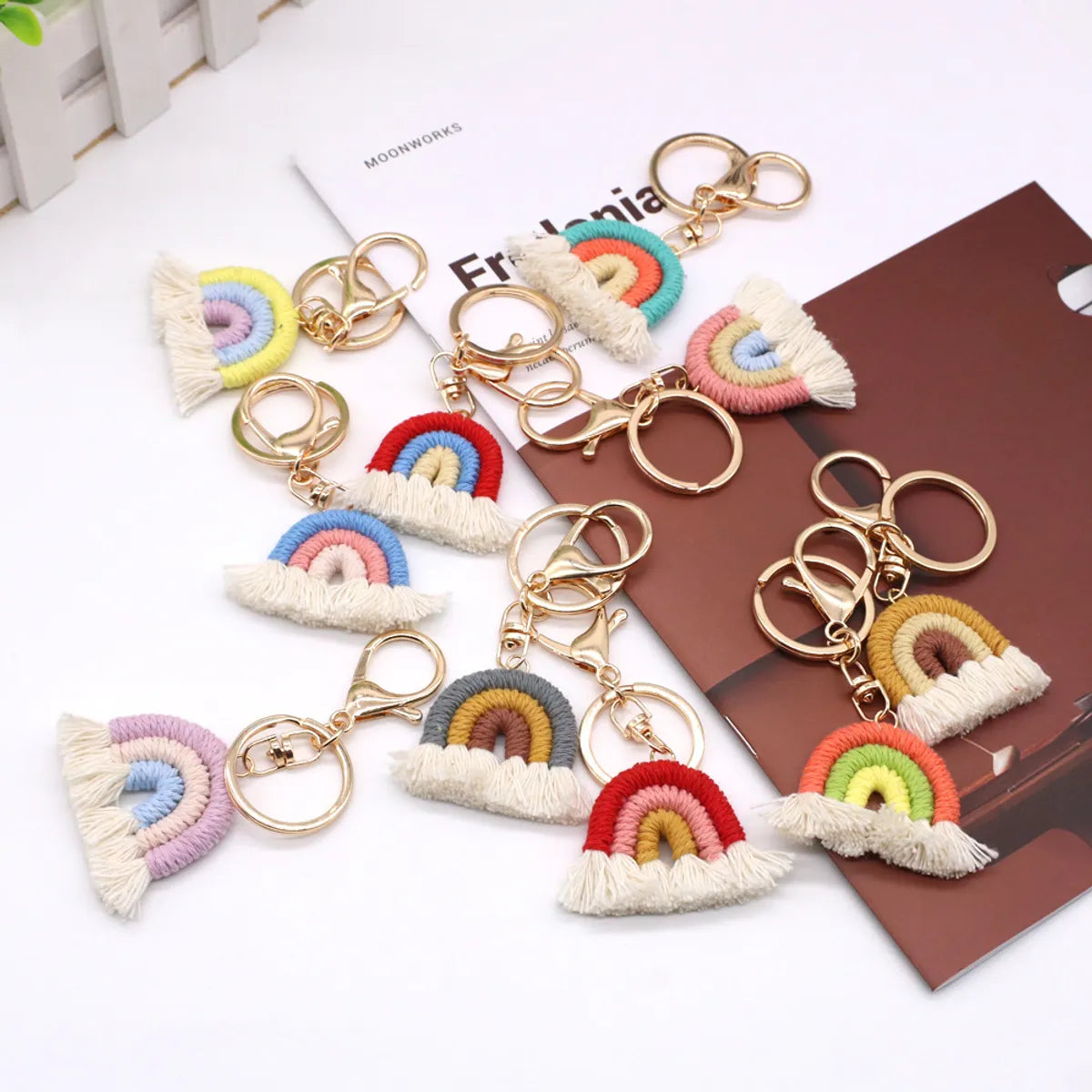 Fashion Rainbow Metal Tassel Bag Pendant Keychain