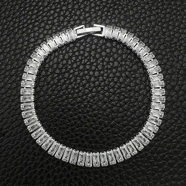 Fashion Rectangle Copper Inlaid Zircon Bracelets