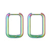 1 Pair Fashion Rectangle Plating 201 Stainless Steel 18K Gold Plated Hoop Earrings