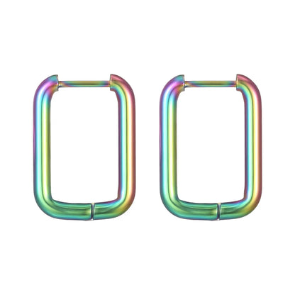 1 Pair Fashion Rectangle Plating 201 Stainless Steel 18K Gold Plated Hoop Earrings