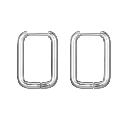 1 Pair Fashion Rectangle Plating 201 Stainless Steel 18K Gold Plated Hoop Earrings