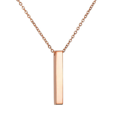 Fashion Rectangle Stainless Steel Plating Pendant Necklace 1 Piece