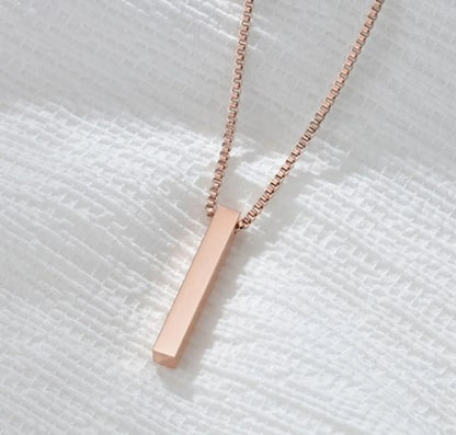 Fashion Rectangle Stainless Steel Plating Pendant Necklace 1 Piece