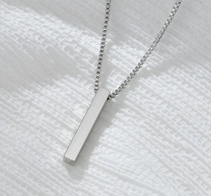 Fashion Rectangle Stainless Steel Plating Pendant Necklace 1 Piece