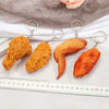 Fashion Resin Chicken Wing And Chicken Leg Keychain Pendant Novelty Food Shape Plastic Charm Accessory