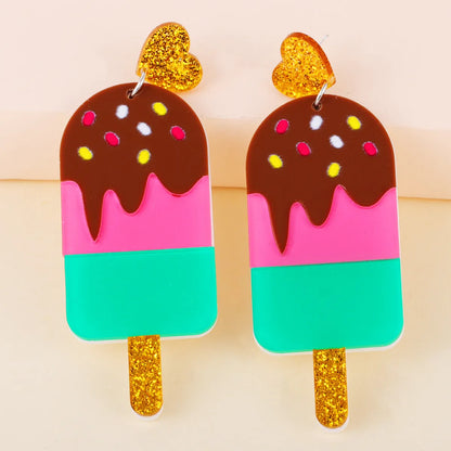 Fashion Resin Creative Ice Cream Earrings