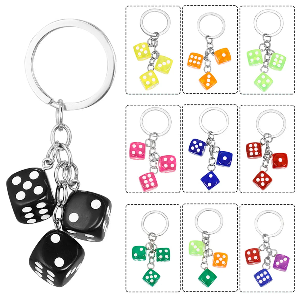 Dice Resin Keychain