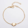 Fashion Retro Allmatch Alloy Fivepointed Star Chain Bracelet For Women With Electroplating Design