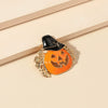 Fashion Retro Alloy Pumpkin Hat Brooch With Dripping Oil Finish Geometric Exaggerated Pin For Women And Unisex