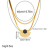 Fashion Retro Black Goldplated Fanshaped Stainless Steel Pendant Chain Necklace Ring Stud Earrings For Women