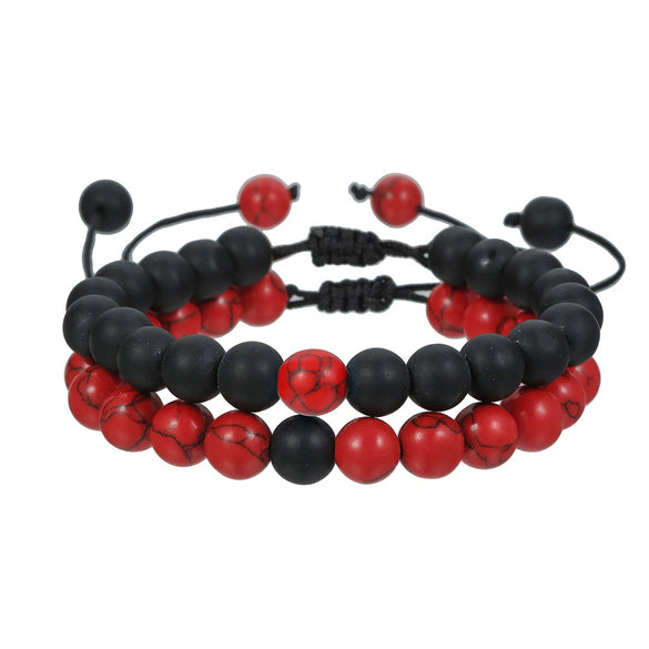 Fashion Retro Bracelet Synthetic Stone Geometric Handwoven Unisex