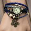 Fashion Retro Butterfly Pendant Bracelet Watch Stainless Steel