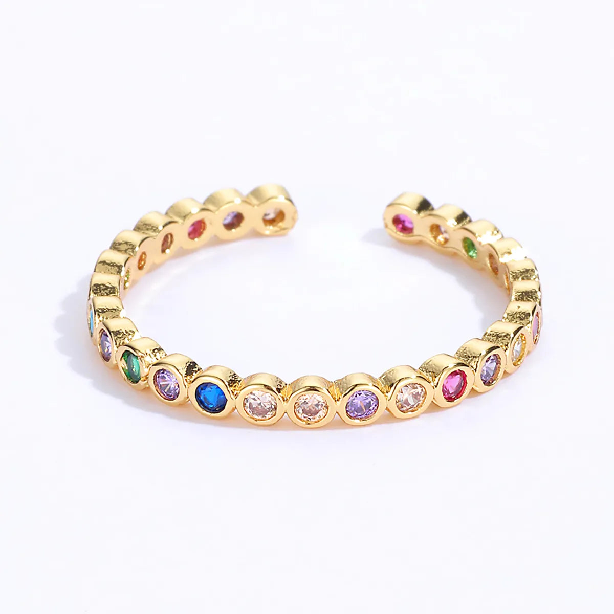 Princess Cute Basic C Shape Copper Gold Plated Gold Plated Rings In Bulk